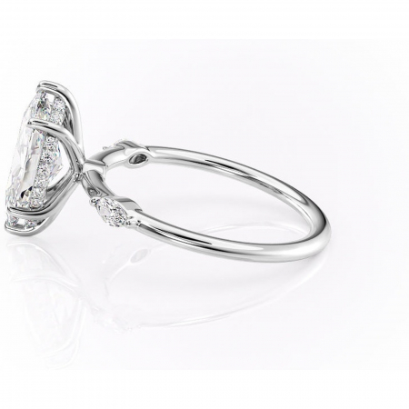 Inel de logodnă Gemina din aur Alb 14kt cu moissanite tăietură marquise – Pietre laterale rafinată pentru profil înalt | Personalizează și configurează gratuit online [5]