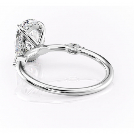 Inel de logodnă Gemina din aur Alb 14kt cu moissanite tăietură ovală – Pietre laterale rafinată pentru profil înalt | Personalizează și configurează gratuit online [3]