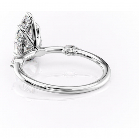 Inel de logodnă Gemina din aur Alb 14kt cu moissanite tăietură pară – Pietre laterale rafinată pentru profil înalt | Personalizează și configurează gratuit online [3]