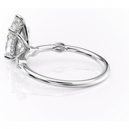 Inel de logodnă Gemina din aur Alb 14kt cu moissanite tăietură pară – Pietre laterale rafinată pentru profil înalt | Personalizează și configurează gratuit online [4]