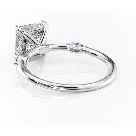 Inel de logodnă Gemina din aur Alb 14kt cu moissanite tăietură princess – Pietre laterale rafinată pentru profil înalt | Personalizează și configurează gratuit online [3]