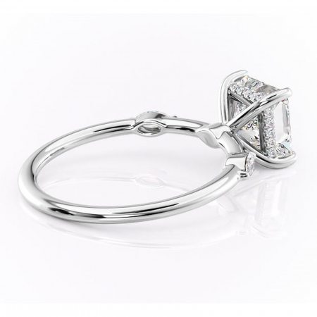 Inel de logodnă Gemina din aur Alb 14kt cu moissanite tăietură princess – Pietre laterale rafinată pentru profil înalt | Personalizează și configurează gratuit online [2]