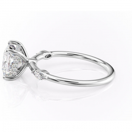 Inel de logodnă Gemina din aur Alb 14kt cu moissanite tăietură princess – Pietre laterale rafinată pentru profil înalt | Personalizează și configurează gratuit online [5]