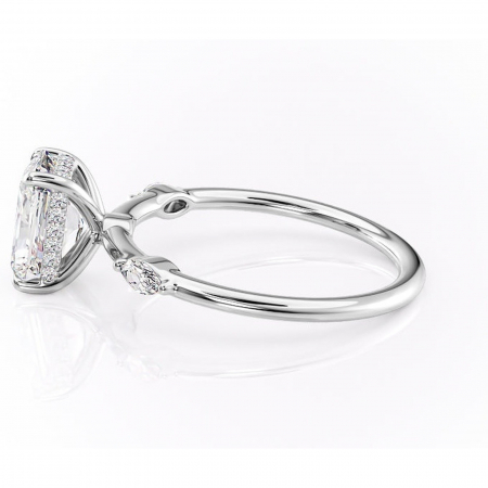 Inel de logodnă Gemina din aur Alb 18kt cu moissanite tăietură radiantă – Pietre laterale rafinată pentru profil înalt | Personalizează și configurează gratuit online [5]