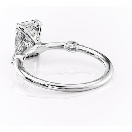 Inel de logodnă Gemina din aur Alb 18kt cu moissanite tăietură radiantă – Pietre laterale rafinată pentru profil înalt | Personalizează și configurează gratuit online [3]