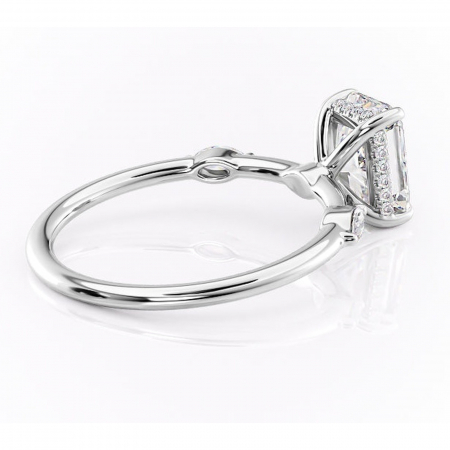 Inel de logodnă Gemina din aur Alb 18kt cu moissanite tăietură radiantă – Pietre laterale rafinată pentru profil înalt | Personalizează și configurează gratuit online [2]