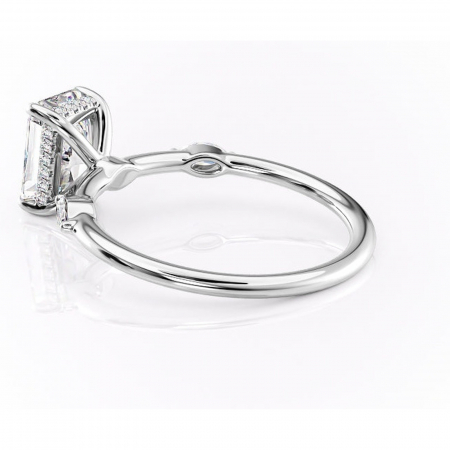 Inel de logodnă Gemina din aur Alb 18kt cu moissanite tăietură radiantă – Pietre laterale rafinată pentru profil înalt | Personalizează și configurează gratuit online [4]