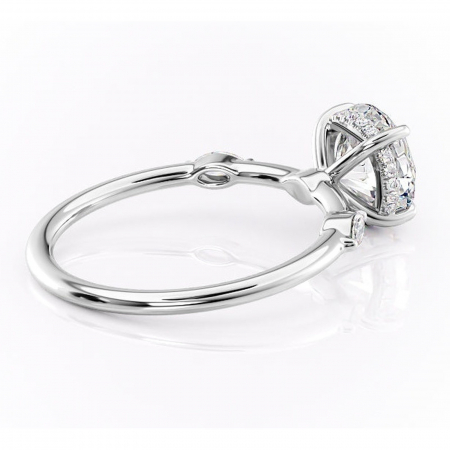 Inel de logodnă Gemina din aur Alb 14kt cu moissanite tăietură rotundă – Pietre laterale rafinată pentru profil înalt | Personalizează și configurează gratuit online [2]