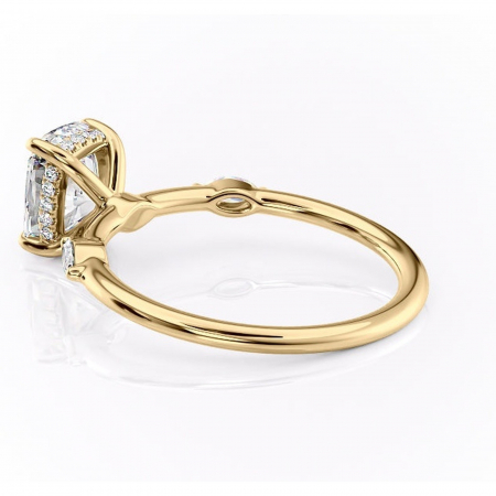 Inel de logodnă Gemina din aur Galben 14kt cu moissanite tăietură asscher – Pietre laterale rafinată pentru profil înalt | Personalizează și configurează gratuit online [4]