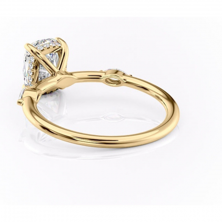 Inel de logodnă Gemina din aur Galben 14kt cu moissanite tăietură asscher – Pietre laterale rafinată pentru profil înalt | Personalizează și configurează gratuit online [3]