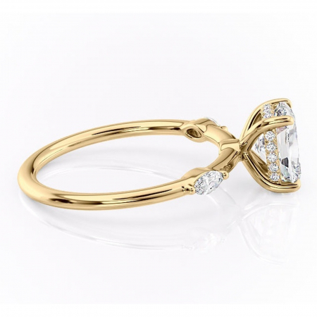 Inel de logodnă Gemina din aur Galben 14kt cu moissanite tăietură asscher – Pietre laterale rafinată pentru profil înalt | Personalizează și configurează gratuit online [1]