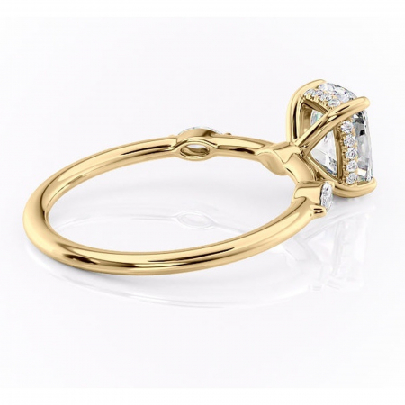 Inel de logodnă Gemina din aur Galben 14kt cu moissanite tăietură asscher – Pietre laterale rafinată pentru profil înalt | Personalizează și configurează gratuit online [2]