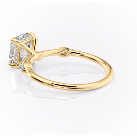 Inel de logodnă Gemina din aur Galben 18kt cu moissanite tăietură asscher – Pietre laterale rafinată pentru profil înalt | Personalizează și configurează gratuit online [4]