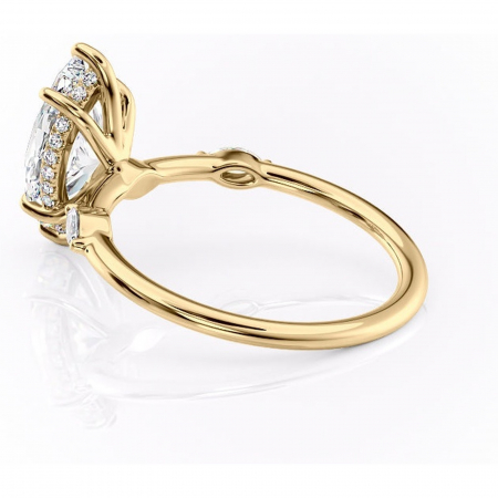 Inel de logodnă Gemina din aur Galben 18kt cu moissanite tăietură marquise – Pietre laterale rafinată pentru profil înalt | Personalizează și configurează gratuit online [4]