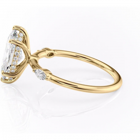 Inel de logodnă Gemina din aur Galben 18kt cu moissanite tăietură marquise – Pietre laterale rafinată pentru profil înalt | Personalizează și configurează gratuit online [5]