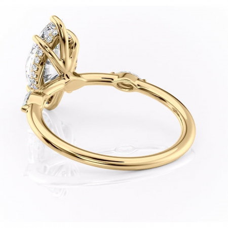 Inel de logodnă Gemina din aur Galben 18kt cu moissanite tăietură marquise – Pietre laterale rafinată pentru profil înalt | Personalizează și configurează gratuit online [3]
