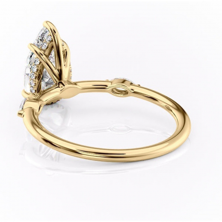 Inel de logodnă Gemina din aur Galben 14kt cu moissanite tăietură pară – Pietre laterale rafinată pentru profil înalt | Personalizează și configurează gratuit online [3]