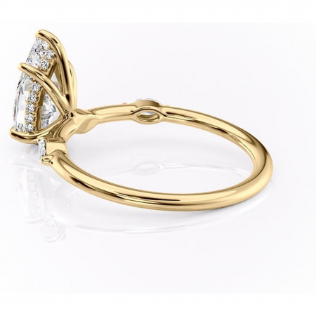 Inel de logodnă Gemina din aur Galben 14kt cu moissanite tăietură pară – Pietre laterale rafinată pentru profil înalt | Personalizează și configurează gratuit online [4]