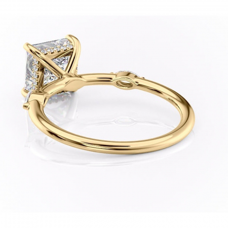 Inel de logodnă Gemina din aur Galben 18kt cu moissanite tăietură princess – Pietre laterale rafinată pentru profil înalt | Personalizează și configurează gratuit online [3]