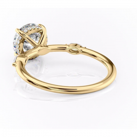 Inel de logodnă Gemina din aur Galben 14kt cu moissanite tăietură rotundă – Pietre laterale rafinată pentru profil înalt | Personalizează și configurează gratuit online [3]