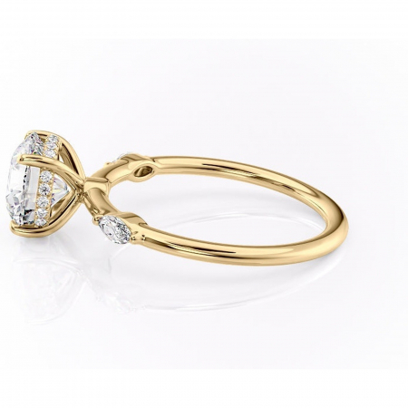 Inel de logodnă Gemina din aur Galben 14kt cu moissanite tăietură rotundă – Pietre laterale rafinată pentru profil înalt | Personalizează și configurează gratuit online [5]