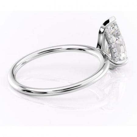 Inel de logodnă Genevieve din aur Alb 14kt cu moissanite tăietură pară – Solitar rafinată pentru profil înalt | Personalizează și configurează gratuit online [2]