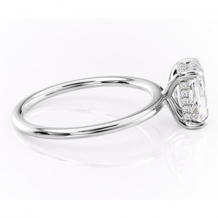 Inel de logodnă Genevieve din aur Alb 14kt cu moissanite tăietură radiantă – Solitar rafinată pentru profil înalt | Personalizează și configurează gratuit online [1]
