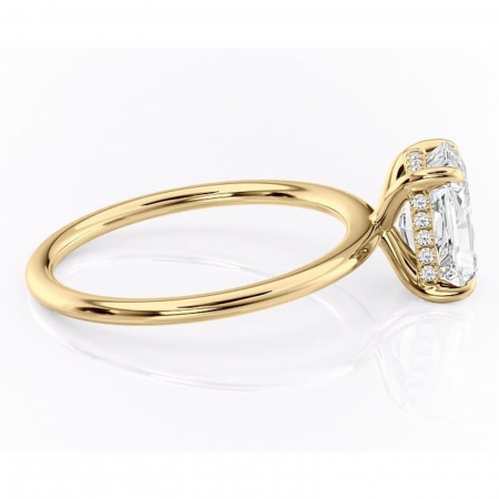 Inel de logodnă Genevieve din aur Galben 14kt cu moissanite tăietură radiantă – Solitar rafinată pentru profil înalt | Personalizează și configurează gratuit online [1]