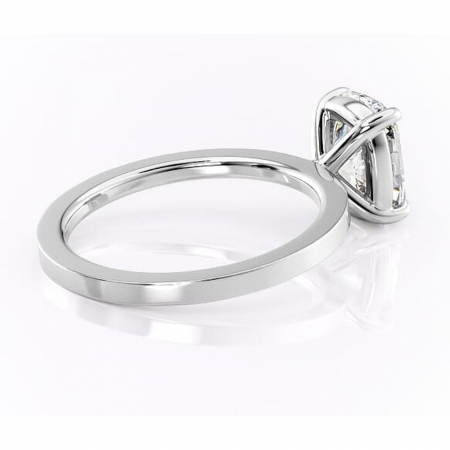 Inel de logodnă Georgiana din aur Alb 14kt cu moissanite tăietură pernă – Profil pătrat rafinată pentru profil înalt | Personalizează și configurează gratuit online [2]