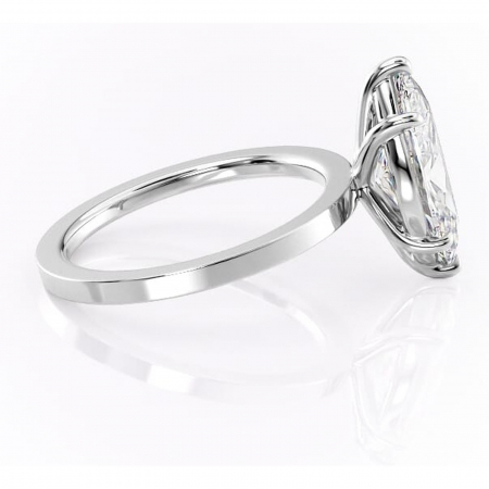 Inel de logodnă Georgiana din aur Alb 14kt cu moissanite tăietură marquise – Profil pătrat rafinată pentru profil înalt | Personalizează și configurează gratuit online [1]