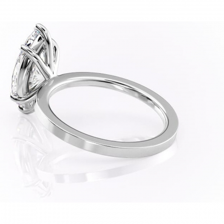 Inel de logodnă Georgiana din aur Alb 14kt cu moissanite tăietură marquise – Profil pătrat rafinată pentru profil înalt | Personalizează și configurează gratuit online [4]