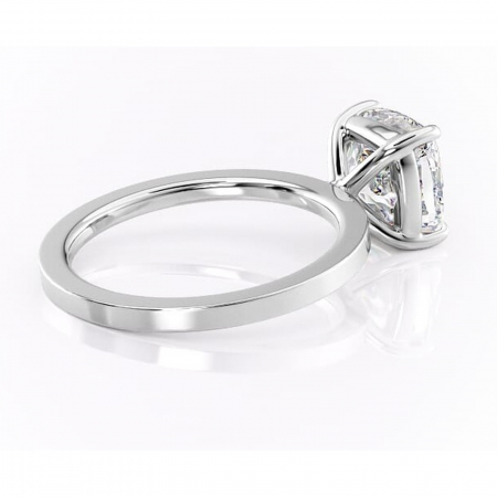 Inel de logodnă Georgiana din aur Alb 14kt cu moissanite tăietură pernă – Profil pătrat rafinată pentru profil înalt | Personalizează și configurează gratuit online [2]