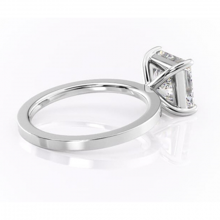 Inel de logodnă Georgiana din aur Alb 14kt cu moissanite tăietură princess – Profil pătrat rafinată pentru profil înalt | Personalizează și configurează gratuit online [2]
