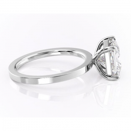 Inel de logodnă Georgiana din aur Alb 14kt cu moissanite tăietură princess – Profil pătrat rafinată pentru profil înalt | Personalizează și configurează gratuit online [1]