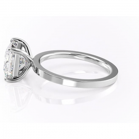 Inel de logodnă Georgiana din aur Alb 14kt cu moissanite tăietură princess – Profil pătrat rafinată pentru profil înalt | Personalizează și configurează gratuit online [5]