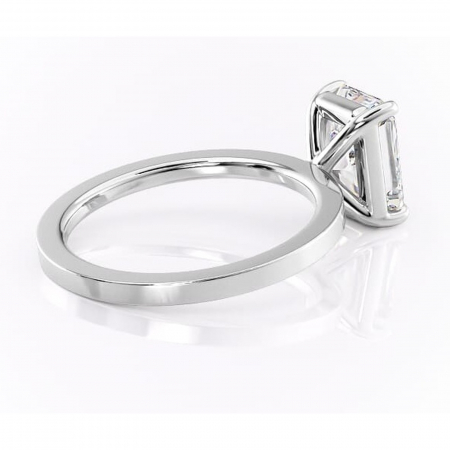 Inel de logodnă Georgiana din aur Alb 14kt cu moissanite tăietură radiantă – Profil pătrat rafinată pentru profil înalt | Personalizează și configurează gratuit online [2]