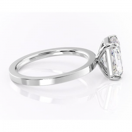 Inel de logodnă Georgiana din aur Alb 14kt cu moissanite tăietură radiantă – Profil pătrat rafinată pentru profil înalt | Personalizează și configurează gratuit online [1]