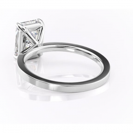 Inel de logodnă Georgiana din aur Alb 14kt cu moissanite tăietură radiantă – Profil pătrat rafinată pentru profil înalt | Personalizează și configurează gratuit online [3]