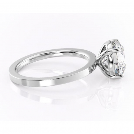 Inel de logodnă Georgiana din aur Alb 14kt cu moissanite tăietură rotundă – Profil pătrat rafinată pentru profil înalt | Personalizează și configurează gratuit online [1]