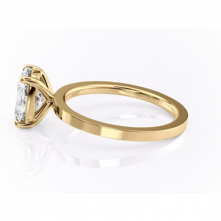 Inel de logodnă Georgiana din aur Galben 14kt cu moissanite tăietură pernă – Profil pătrat rafinată pentru profil înalt | Personalizează și configurează gratuit online [5]