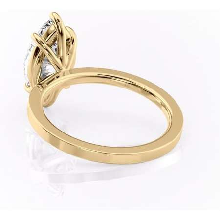 Inel de logodnă Georgiana din aur Galben 14kt cu moissanite tăietură marquise – Profil pătrat rafinată pentru profil înalt | Personalizează și configurează gratuit online [3]