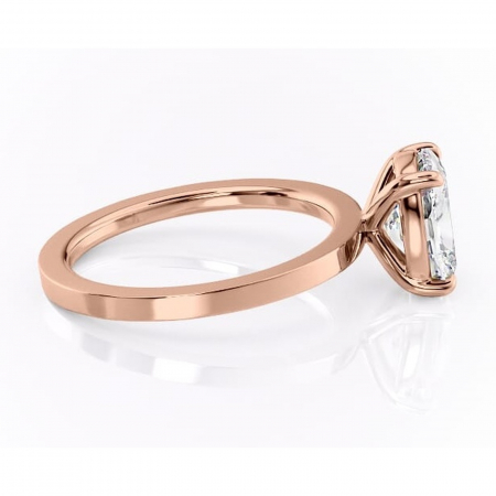Inel de logodnă Georgiana din aur Rose 14kt cu moissanite tăietură pernă – Profil pătrat rafinată pentru profil înalt | Personalizează și configurează gratuit online [1]