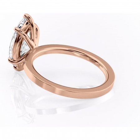Inel de logodnă Georgiana din aur Rose 14kt cu moissanite tăietură marquise – Profil pătrat rafinată pentru profil înalt | Personalizează și configurează gratuit online [4]