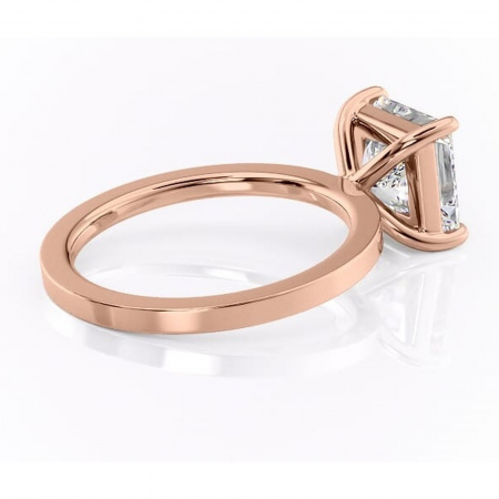 Inel de logodnă Georgiana din aur Rose 18kt cu moissanite tăietură princess – Profil pătrat rafinată pentru profil înalt | Personalizează și configurează gratuit online [2]