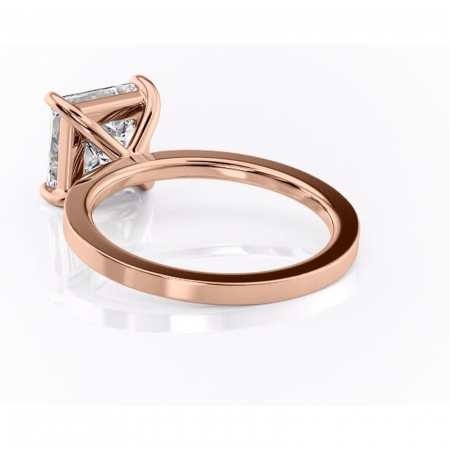 Inel de logodnă Georgiana din aur Rose 18kt cu moissanite tăietură princess – Profil pătrat rafinată pentru profil înalt | Personalizează și configurează gratuit online [3]