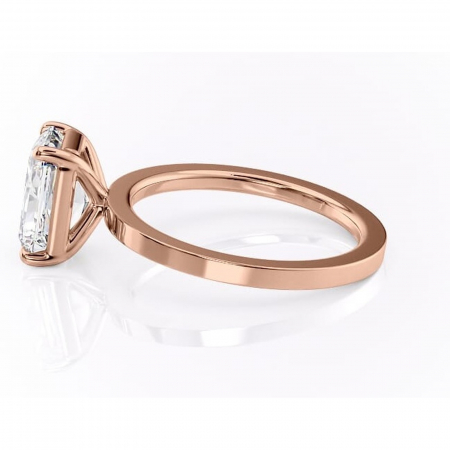 Inel de logodnă Georgiana din aur Rose 14kt cu moissanite tăietură radiantă – Profil pătrat rafinată pentru profil înalt | Personalizează și configurează gratuit online [5]