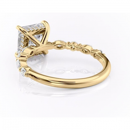 Inel de logodnă Gwendolyn din aur Galben 14kt cu moissanite tăietură princess – Pietre laterale rafinată pentru profil înalt | Personalizează și configurează gratuit online [3]