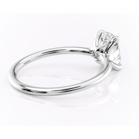 Inel de logodnă Helena din aur Alb 14kt cu moissanite tăietură asscher – Solitar rafinată pentru profil jos | Personalizează și configurează gratuit online [2]