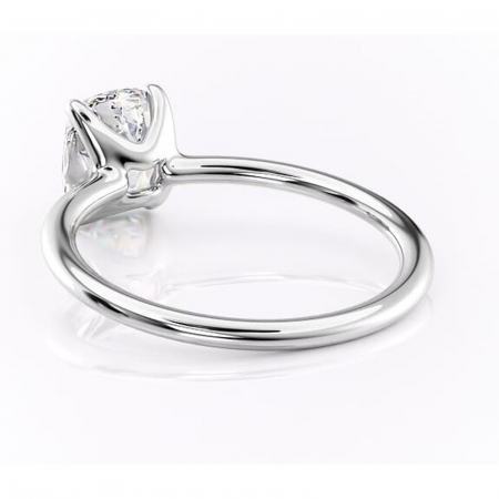 Inel de logodnă Helena din aur Alb 14kt cu moissanite tăietură asscher – Solitar rafinată pentru profil jos | Personalizează și configurează gratuit online [3]