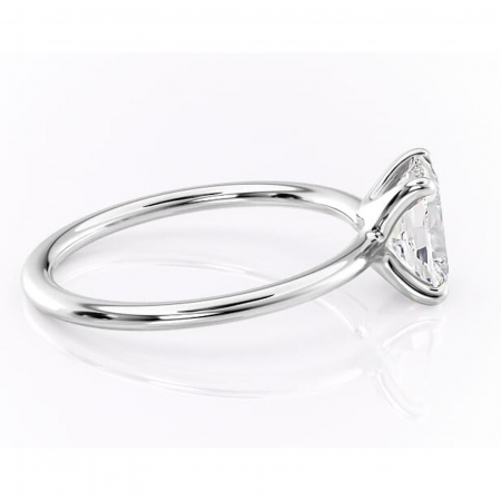 Inel de logodnă Helena din aur Alb 14kt cu moissanite tăietură asscher – Solitar rafinată pentru profil jos | Personalizează și configurează gratuit online [1]